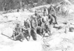 Grys, Parkhill, Singleton, Hudinski, Ferguson, Hutchinson, Fulton of US 5332nd Brigade (Provisional), Burma, Feb 1945