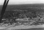 Aerial view of Camp Landis from a L-5 liaison aircraft flown by Lieutenant Sittner of US 5332nd Brigade (Provisional), Kachin, Burma, Dec 1944