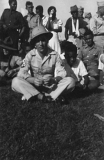 US serviceman with civilians, Fiji, 1942-1944