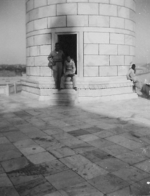 Base of one of the minarets, Taj Mahal, Agra, India, late 1944, photo 1 of 2