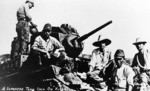 Japanese troops with a captured M3 tank, Kiska, Aleutian Islands, US Territory of Alaska