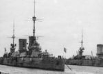 Battleships Parizhskaya Kommuna and Marat in Kronstadt, Petrograd, Russia, 1923