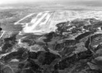 Aerial view of Yontan Airfield, Okinawa, Japan, 1945