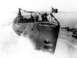 Launching of Console Generale Liuzzi, Tosi Shipyard at Taranto, Italy, 17 Sep 1939