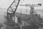 Construction of the 40K floating dry dock, Deutsche Werke Kiel, Germany, Sep 1921