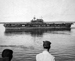 Aircraft carrier USS Enterprise at Espiritu Santo, New Hebrides, 11 Apr 1943.