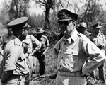 General Douglas MacArthur at a field-conference of high-ranking Allied officers at Labuan, North Borneo, 10 Jun 1945.