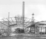 Framework of the shipbuilding hall under construction, Nordseewerke shipyard, Emden, Germany, 1905