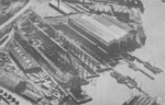 Aerial view of Germaniawerft yard in Kiel, Germany, 1920s; note that the torpedo boat slips had been removed