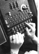 Enigma machine in use, 10 Dec 1943