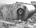 A section of the to-be-installed bomb-proof tunnel entrance doors, German V2 site at Wizernes, France, Sep 1944