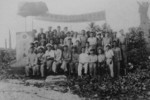 Republic of China personnel at Taiping, Nansha (Spratly) Islands, 14 Dec 1946; front row 4th from left: Interior Ministry representative Zheng Ziyue; 5th: Navy detachment commanding officer Lin Zun; 7th: Nansha Commissioner Mai Yunyu