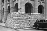 Supreme Court Building (now Court of Final Appeal Building) being protected by sandbags, Hong Kong, 1941, photo 2 of 4