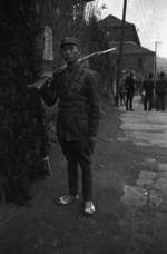 Chinese soldier with Hangyang Type 88 rifle, Chongqing, China, 1940s