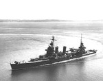 USS New Orleans in trials off Seattle in Elliott Bay, Washington, United States 30 Jul 1943 following major repairs at the Puget Sound Naval Shipyard.
