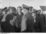 General Emil Leeb, Wernher von Braun, and Fritz Todt at Peenemünde, Germany, spring 1941