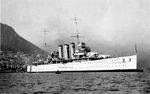 Cruiser HMS Cumberland at Hong Kong, early 1930s.