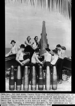 Soldiers drill at a 155mm coastal defense gun protecting the Borinquen Field, Puerto Rico, 1940.