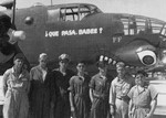 Reconnaissance Squadron members in front of an F-10 reconnaissance aircraft (photo variant of the B-25 Mitchell) at Borinquen Field, Puerto Rico, 1942.