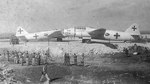 Two Mitsubishi G4M ‘Betty’ bombers that brought the Japanese surrender delegation to Ie Jima on 19 Aug 1945. The planes remained at Ie Jima as the delegation went on to Manila in a US transport (20 Aug 1945 photo).