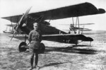 Oberleutnant Ernst Udet with his Fokker D.VII aircraft during WW1, date unknown