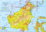 United States Army map of Borneo showing Japanese troop dispositions as of 30 Apr 1945.