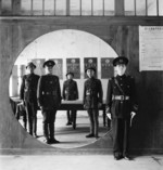 Policemen inside a police station, Chengdu, Sichuan Province, China, 1944