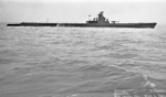 Broadside view of submarine USS Tinosa off Mare Island Navy Yard, San Pablo Bay, California, United States, 5 Mar 1943.