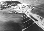 Submarine basin and the submarine piers at Midway, 1945.