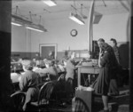 WAAF teleprinter operators at work in the signals centre at Headquarters, No. 18 Group RAF Coastal Command at RAF Pitreavie Castle, Dunfermline, Fife, Scotland, United Kingdom, date unknown