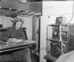 WAAF radio-telephony operator at her position in a pinnace communicating landing instructions to aircraft, a RAF Coastal Command flying boat base, United Kingdom, date unknown