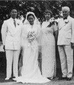 Wedding of Wu Chien-Shiung and Luke Yuan, with Robert Millikan and his wife, California, United States, 30 May 1942