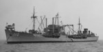 USS Conecuh at anchor, Hampton Roads, off Virginia, United States, 25 Apr 1955