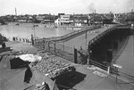 Barricaded bridge over Suzhou Creek (Wusong River), Shanghai, China, mid-1937
