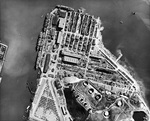 Overhead view of the Kaiser Cargo Company Shipyard No. 3, Richmond, California, United States, 8 Jan 1945.