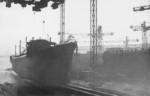 Launching of cargo ship Kybfels, Deschimag shipyard, Bremen, Germany, 24 Mar 1937, photo 2 of 2
