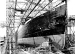 Passenger liner Bismarck under construction, Blohm und Voss shipyard, Hamburg, Germany, 1913-1914