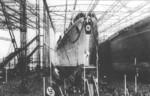 Launching ceremony of Admiral Hipper, Blohm und Voss shipyard, Hamburg, Germany, 6 Feb 1937; note Wilhelm Gustloff in background