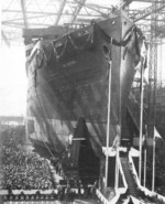 Launching ceremony of Cap Arcona, Slip VII, Blohm und Voss shipyard, Hamburg, Germany, 14 May 1927, photo 1 of 3