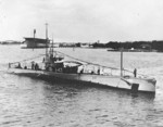 USS S-43 in harbor, 1920s or 1930s; note USS Langley in background