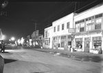 On the night following the attack on Pearl Harbor, the deserted Main Street of the Japanese fishing community at Fish Harbor, Terminal Island, Los Angeles, California, United States, 8 Dec 1941.