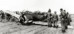 German Focke-Wulf Fw-190 after belly-landing at the American Orconte Airfield in France, Nov 1944. This plane was flown by USAAF Lt Bruce Carr who made his escape by stealing it from a German airfield in Czechoslovakia.