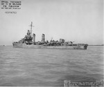 Post-overhaul photo of USS Bailey departing Mare Island Naval Shipyard, Vallejo, California, United States, 4 Jul 1943. Note the new Measure 21 paint scheme. Photo 1 of 2.