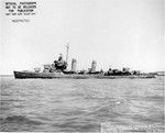 Post-overhaul photo of USS Bailey departing Mare Island Naval Shipyard, Vallejo, California, United States, 4 Jul 1943. Note the new Measure 21 paint scheme. Photo 2 of 2.