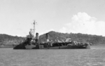 USS Bailey following a period of tender repairs in Purvis Bay, Florida Island, Solomon Islands, Aug 1944. Note Bailey’s new Measure 31, Design 6D paint scheme. Photo 2 of 2.