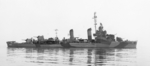 USS Bailey departing Mare Island Naval Shipyard, Vallejo, California, United States, 8 Dec 1944 following repairs due to a strafing attack off Peleliu. Photo 3 of 3.