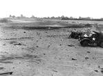 An empty spot in the airfield where a bomb storage hut used to be, RAF Thurleigh, Bedfordshire, England, 8 Aug 1944.
