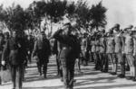 Wang Jingwei reviewing troops during a military exercise, China, 1940s