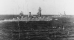 Battleships Fuso (foreground) and Nagato (background) during maneuvers, 1934