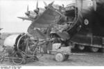 Me 323 Gigant aircraft loading or unloading an Open Blitz truck, Russia, Mar-Apr 1944